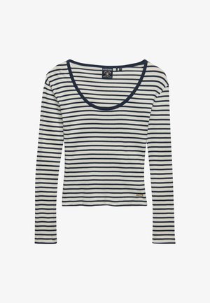 Superdry & Co, SUPERDRY ATHLETIC ESSENTIALS STRIPED LONG SLEEVE TOP.. - Longsleeve - standard navy stripe