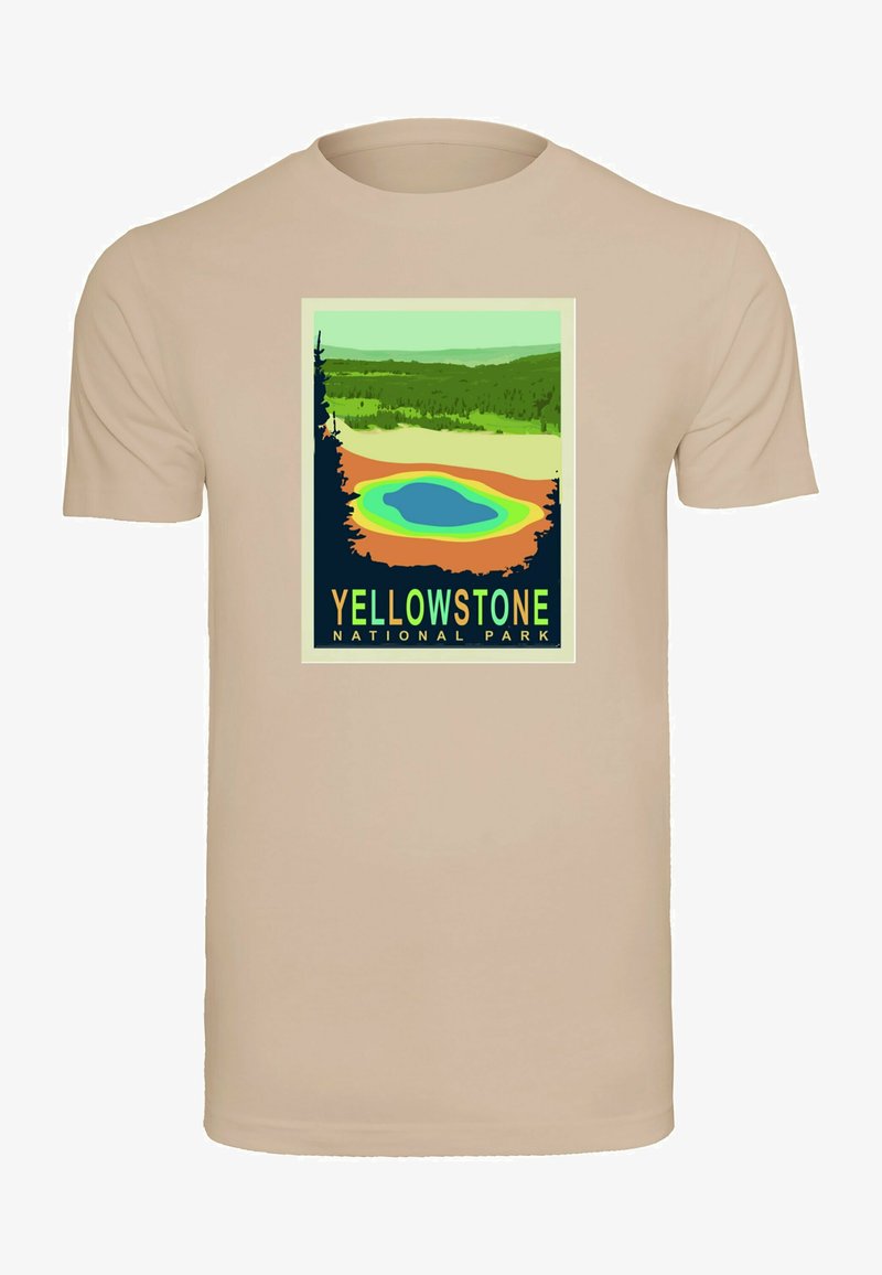 Mister Tee YELLOWSTONE Print T shirt Sand Zalando de mister-tee-yellowstone-print-t-shirt-sand-zalando-de