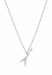 Collar de cadena de plata con un colgante de guitarra con un acabado pulido y sutiles detalles grabados.