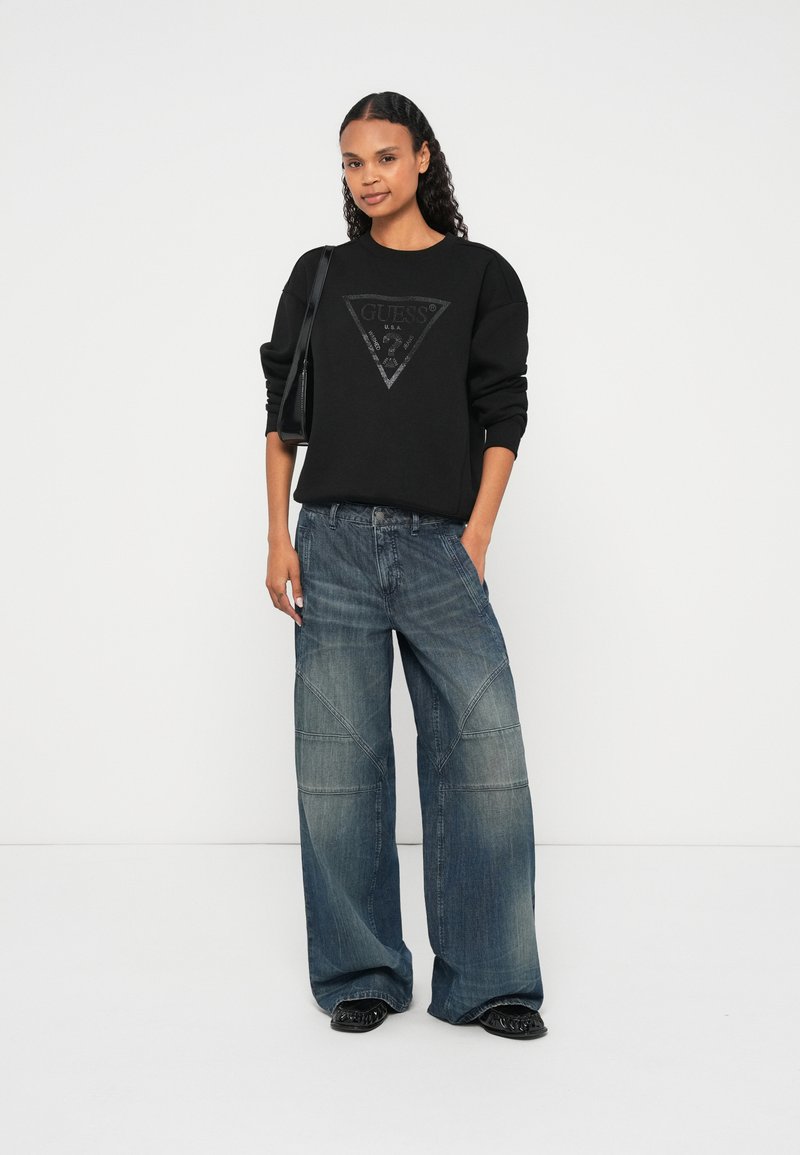 Sweat Guess Femme Bleu Marine En Coton Mélangé - Taille S (années 90)
