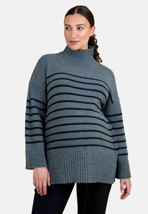 MATERNITY FIT - STRIPED TURTLENECK AND NURSING - Maglione - charcoal