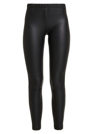 Wet Look Leggings - Leggingsit - black