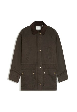 Bershka, COAT WITH CONTRAST COLLAR - Manteau court - dark green