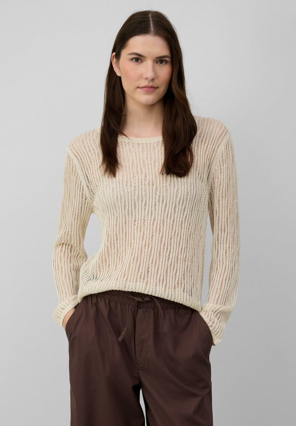 MIT AJOURMUSTER - Strickpullover - natur
