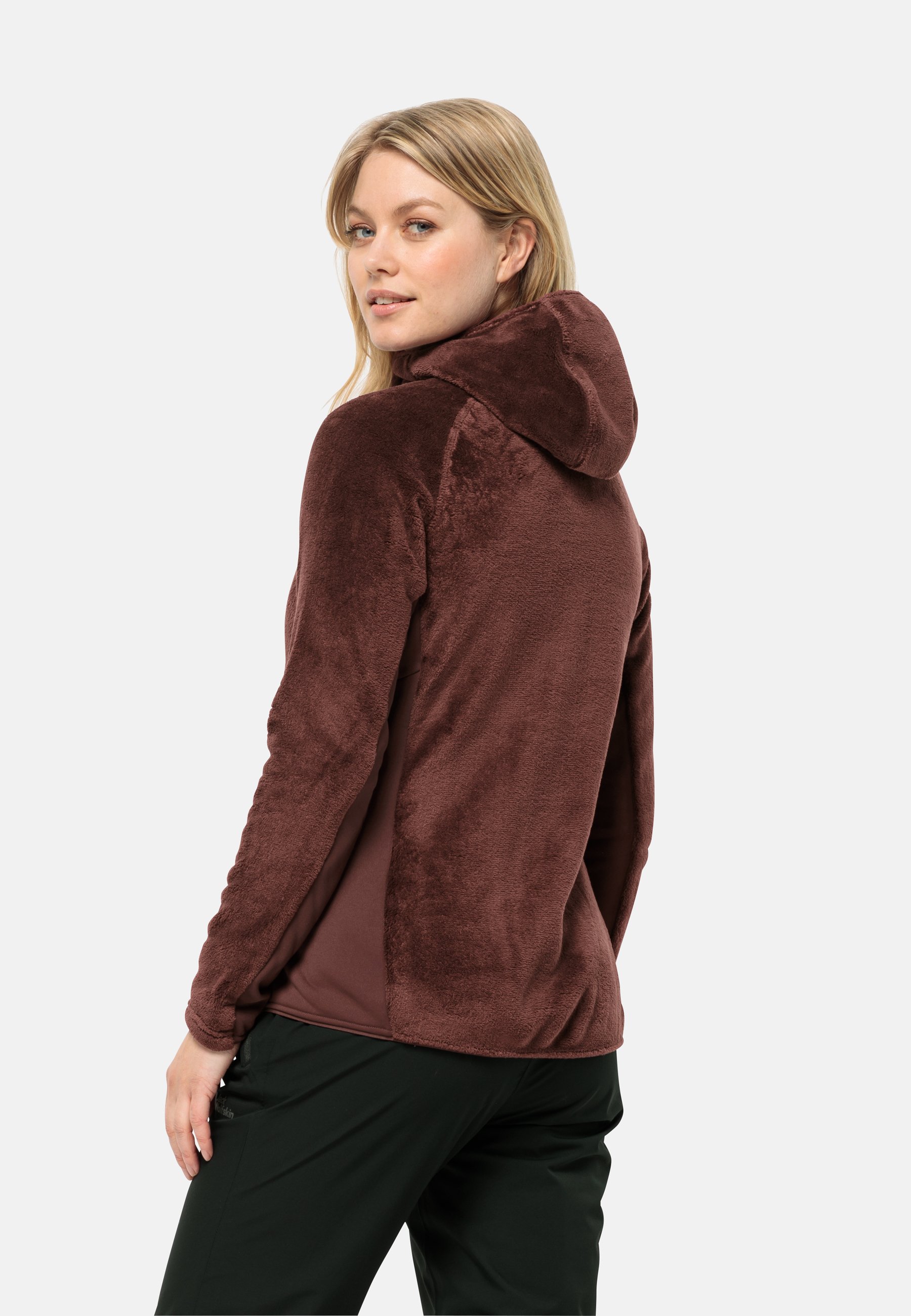 Jack Wolfskin ROTWAND HOODED FZ W Fleecejacke dark maroon
