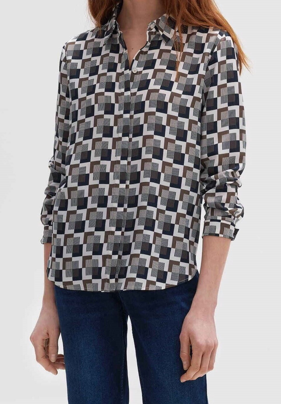 Chemise Femme à Carreaux Bleu Et Marron - Manches Longues - Taille M - Neuve Avec Étiquettes
