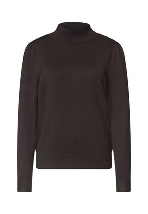 Street One, PULLOVER MIT TURTLE NECK UND KNOPFDETAIL - Pullover - black coffee