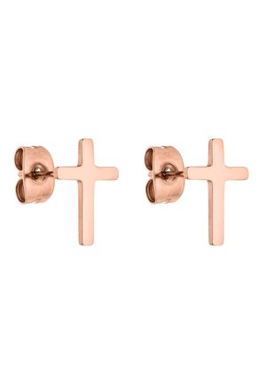 PURELEI, PURELEI OHRRINGE TINY CROSS - Ohrringe - rosegold-coloured