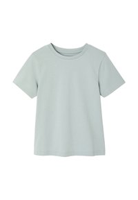 Light blue short-sleeve t-shirt made of soft cotton, featuring a round neckline and a relaxed fit. Smooth texture, no patterns or graphics.
