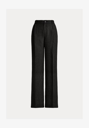 Lauren Ralph Lauren Petite, CHALK-STRIPE LINEN CANVAS WIDE-LEG PANT - Pantalon classique - black/tan