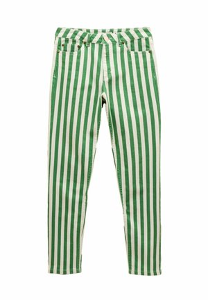 Slimfit džínsy - green stripe