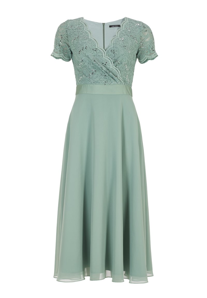 how to style a lime green dress Green Short Sleeve Bodycon V Neck Maxi Dress main image 1