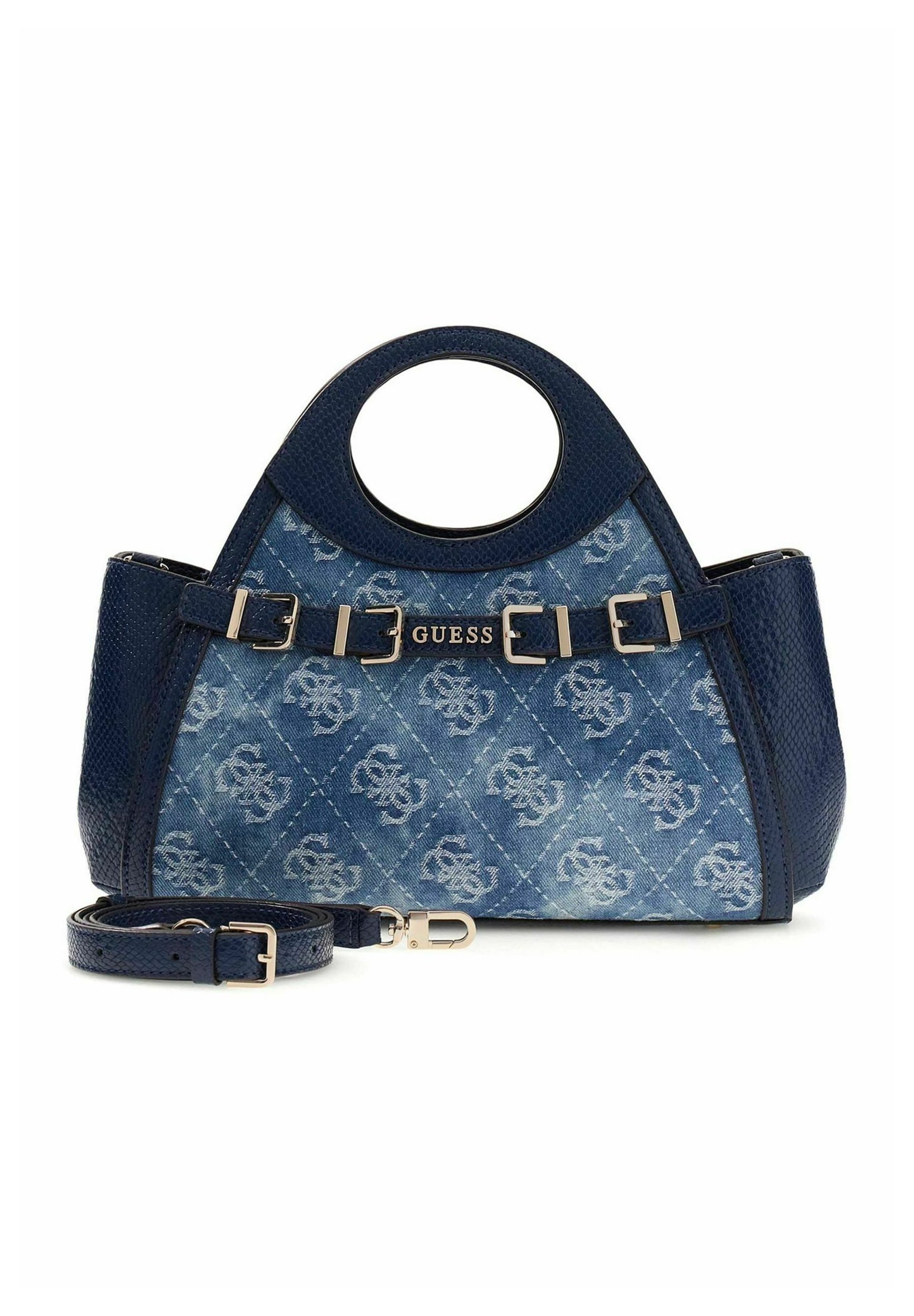 GUESS Zadie Logo Girlfriend Tote - Borsa Donna In Denim Blu