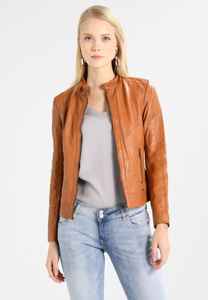 MARCIE - Veste en cuir - cognac