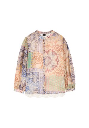 Oltre, CAMICIA FANTASIA CON RETRO IN PIZZO - Blusa - beige