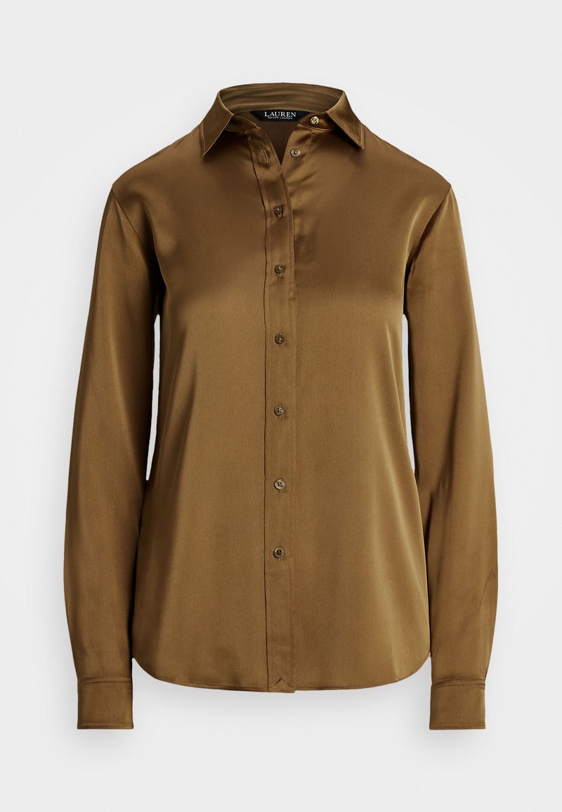Lauren Ralph Lauren CLASSIC FIT SATIN CHARMEUSE SHIRT - Πουκαμίσα με κουμπιά - honey tan