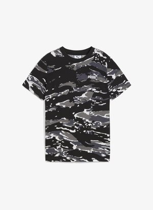 ESSENTIALS CAMO YOUTH - Majica kratkih rukava s printom - black