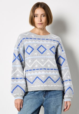 CHEVRON GEOMETRIC RETRO - Maglione - blue