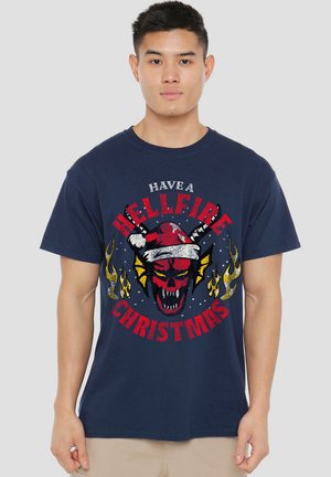 NETFLIX STRANGER THINGS HELLFIRE CHRISTMAS - Print T-shirt - dark blue