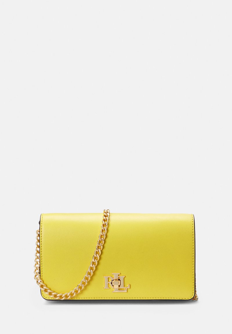 Lauren Ralph Lauren LEATHER CROSSBODY TURN-LOCK TECH CASE - Taška cez plece - lemon daffodil