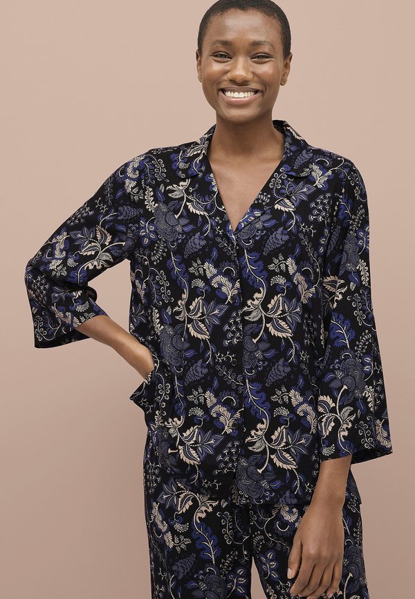 Nachtwäsche Set - blau geblümt