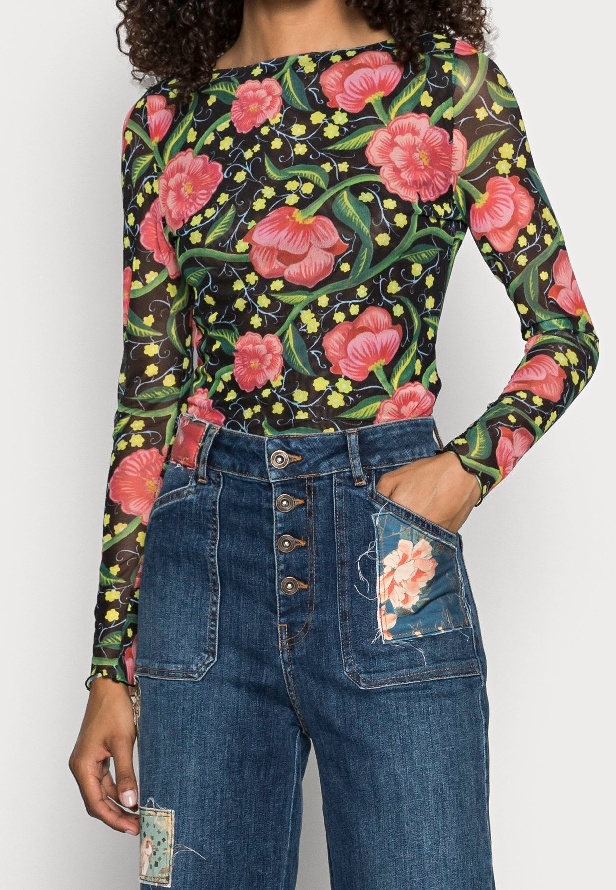 Haut Desigual Multicolore à Sequins - Manches Longues, Taille XS, Occasion Très Bon état