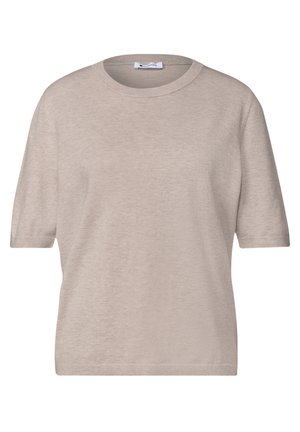 Street One, KURZARM PULLOVER MIT RUNDHALS IN UNIFARBE - T-shirts basic - clay sand mel