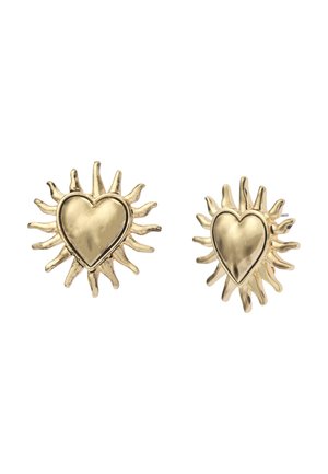 SUNBURST HEART BUTTON - Oorbellen - gold-coloured