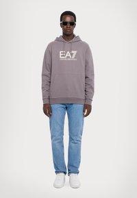 EA7 Emporio Armani FELPA - Felpa con cappuccio - volcanic glass