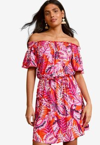 Love & Roses Džersejové šaty - orange tropical print