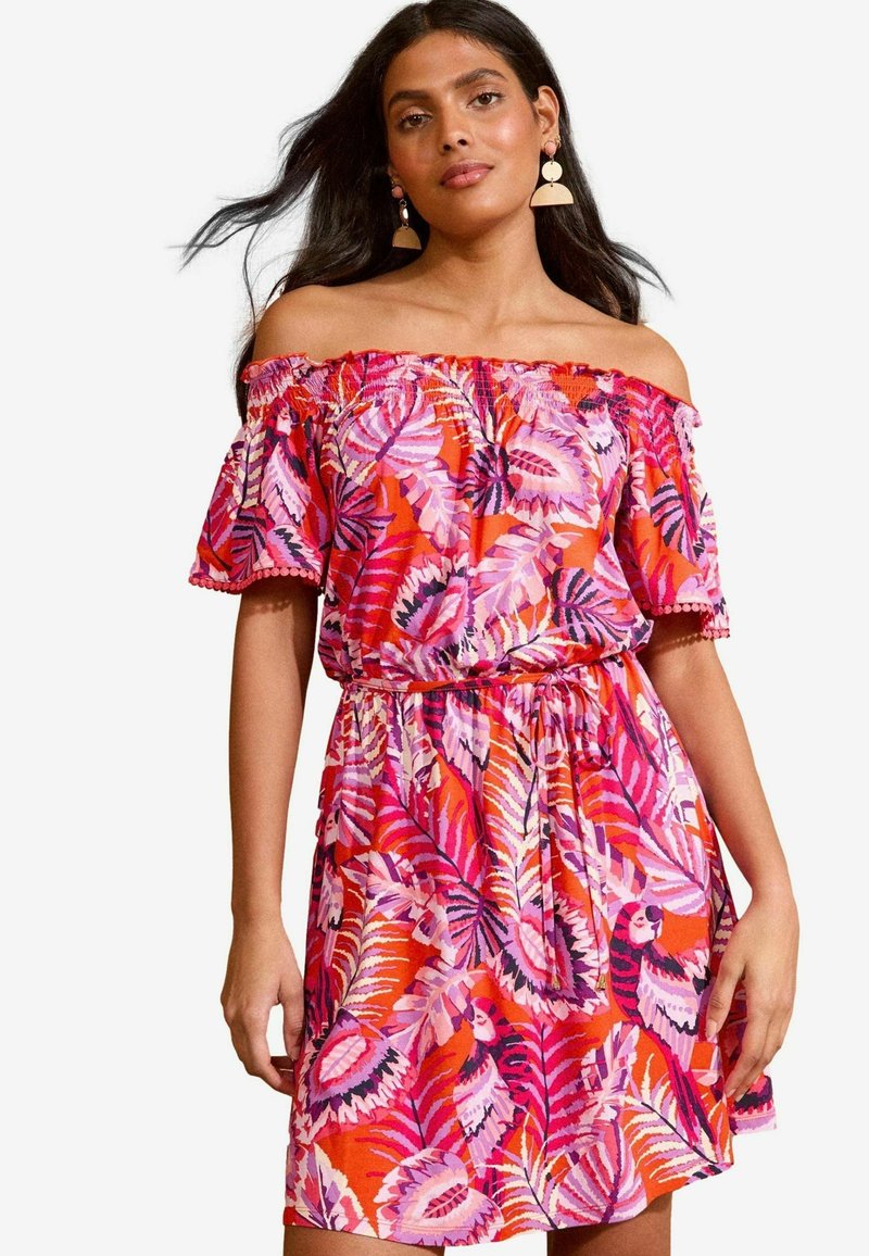 Love & Roses Džersejové šaty - orange tropical print