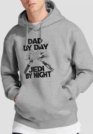 FATHERS DAY JEDI BY NIGHT - Hoodie - mottled light grey