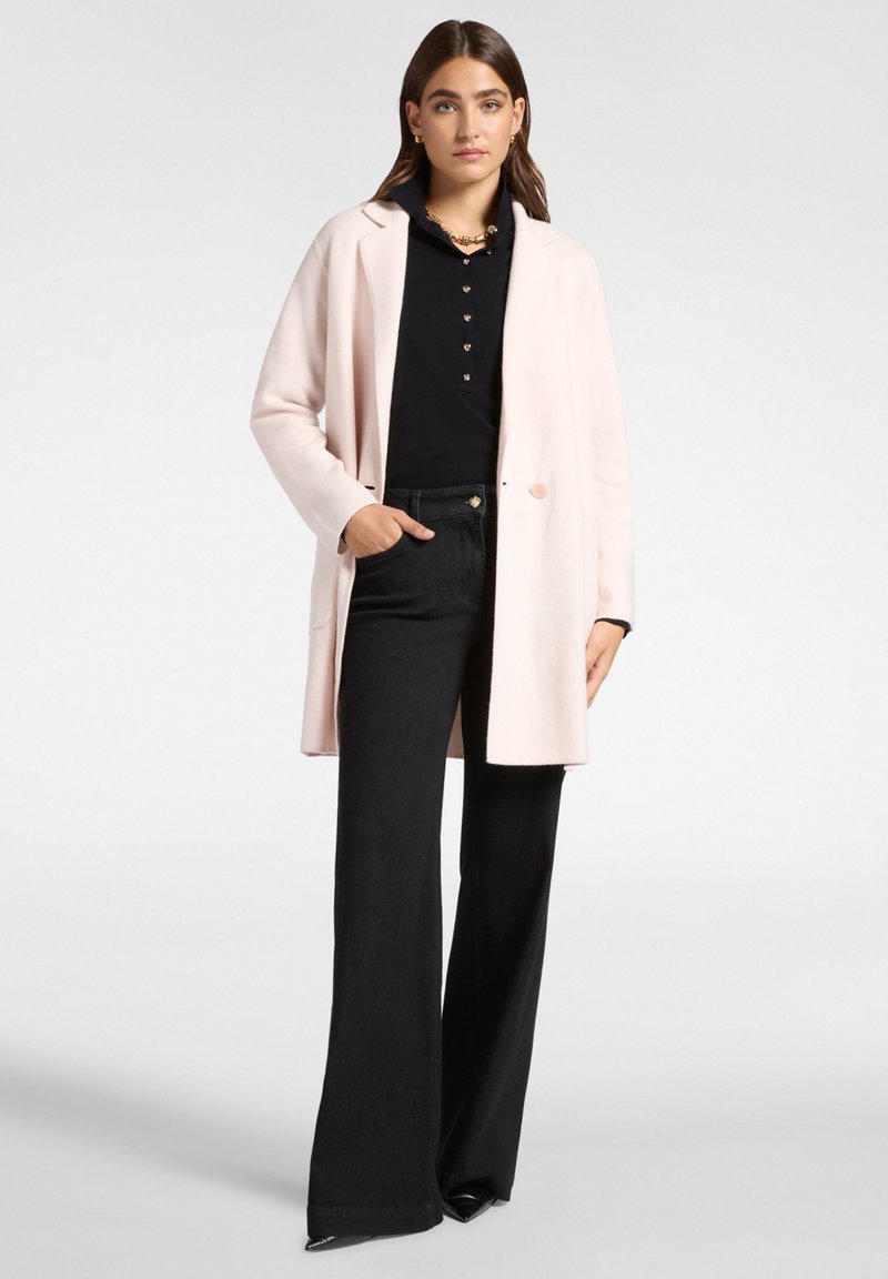 Manteau Femme Elena Mirò épineux Blanc/noir - Longueur 107 Cm - Laine Et Mohair - Neuf Avec étiquettes