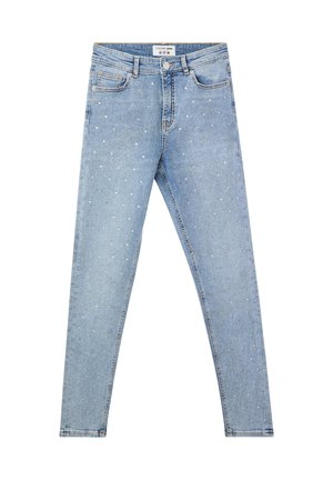 Terranova MEDIO ALL OVER STRASS - Jeans Skinny Fit - blu denim medio