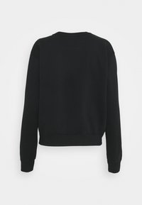 Svart sweatshirt med långa ärmar, rundad halsringning och ribbade manschetter. Slätt tyg med rak passform, utan synliga logotyper eller mönster.