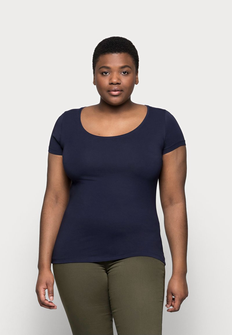 Damen T-Shirts | Anna Field Curvy 3er PACK T-Shirt basic blue/green/black/blau - KI75216 Damen T-Shirts | Anna Field Curvy 3er PACK T-Shirt basic blue/green/black/blau - KI75216