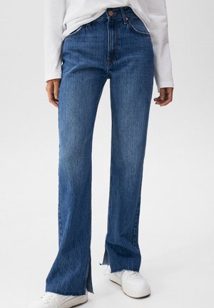 HIGH SLIT DETAIL - Jeans a zampa - royal blue