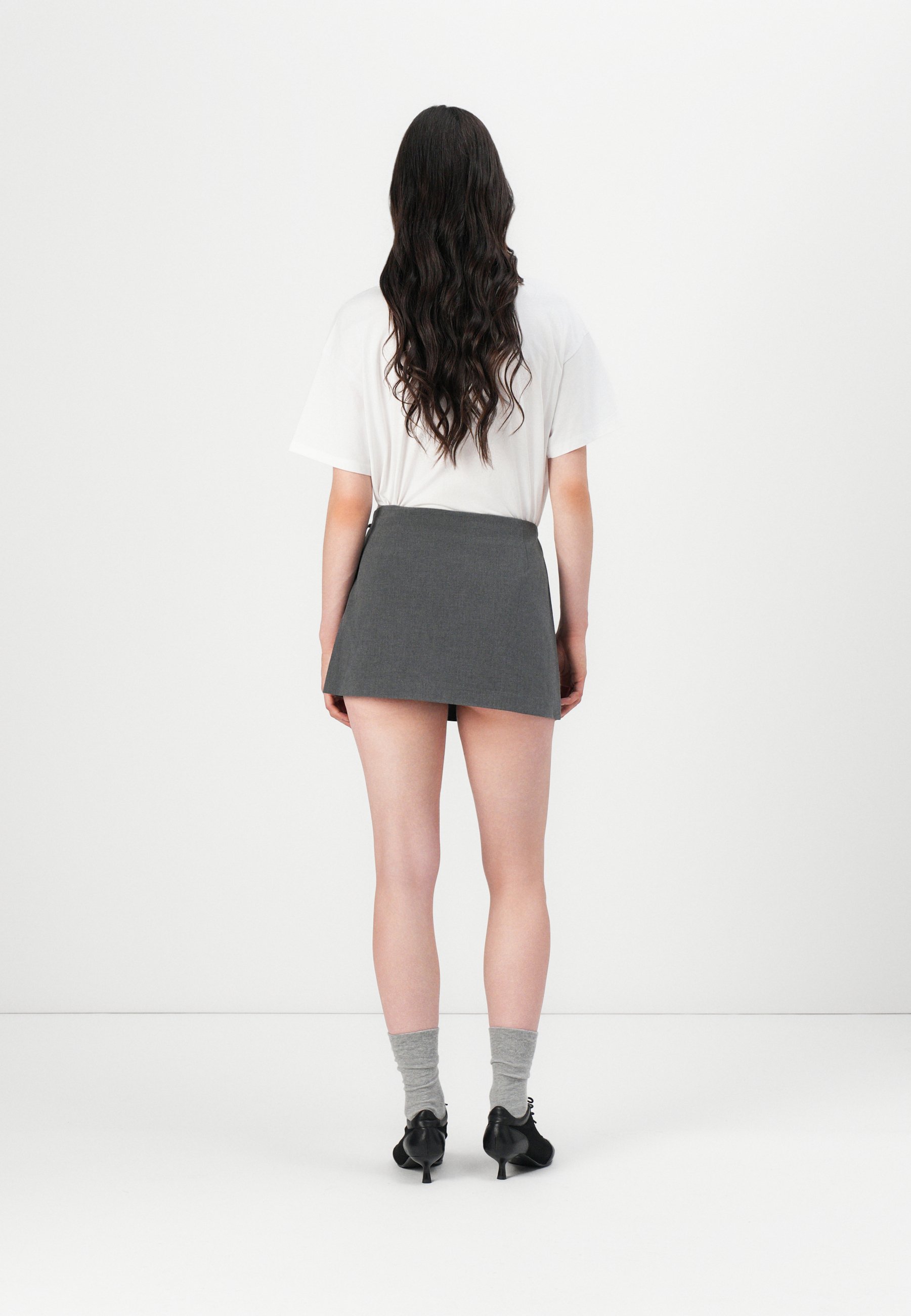 ONLY ONLMELANIE Short - Pleated skirt - dark grey/mottled dark