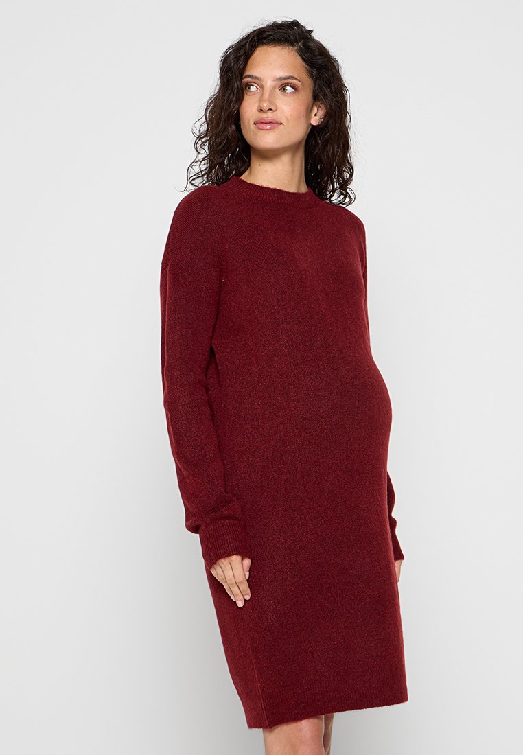 Mamalicious Gebreide jurk bordeauxrood Mamalicious Gebreide jurk bordeauxrood