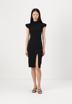 ASHLY RUFFLE MIDI - Koktailové šaty/večierkové šaty - black