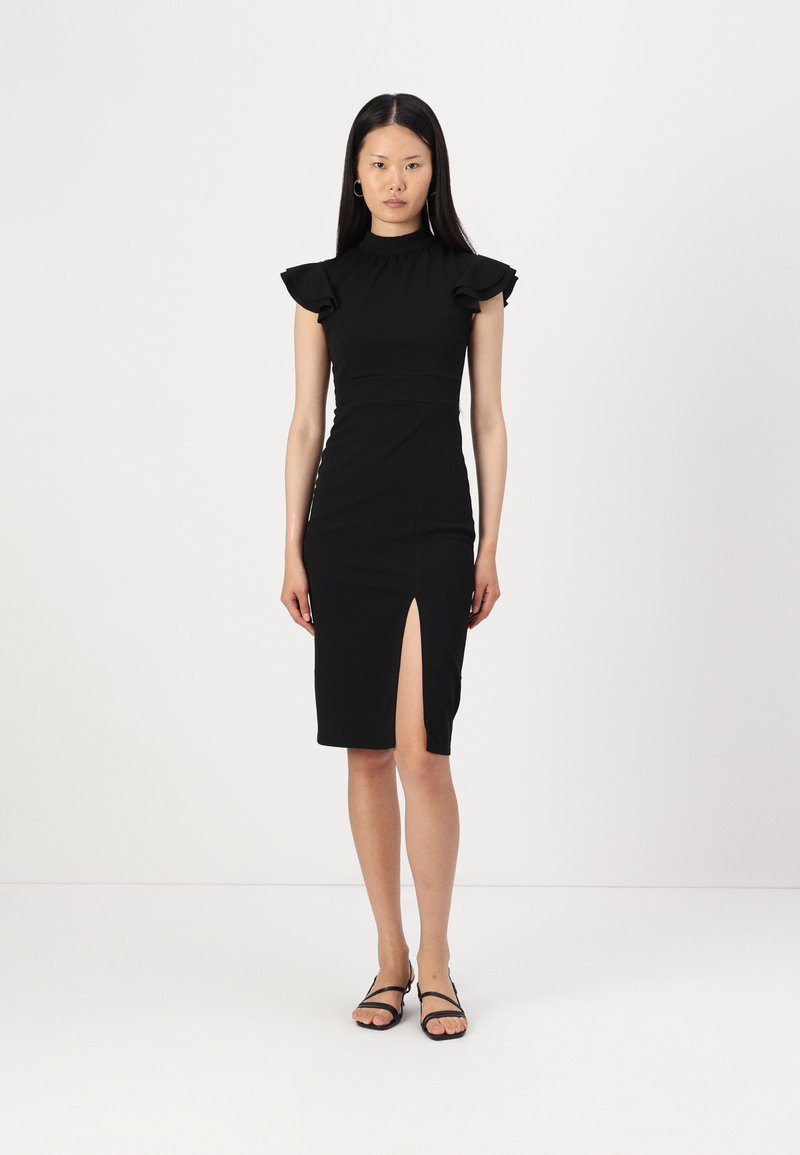 WAL G. ASHLY RUFFLE MIDI - Kokteiļkleita/ballīšu kleita - black