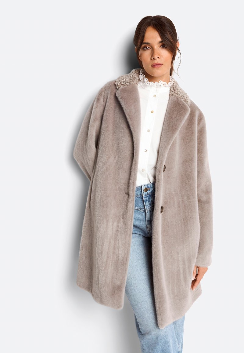 Rich & Royal MIT REVERSKRAGEN - Cappotto corto - pebble grey