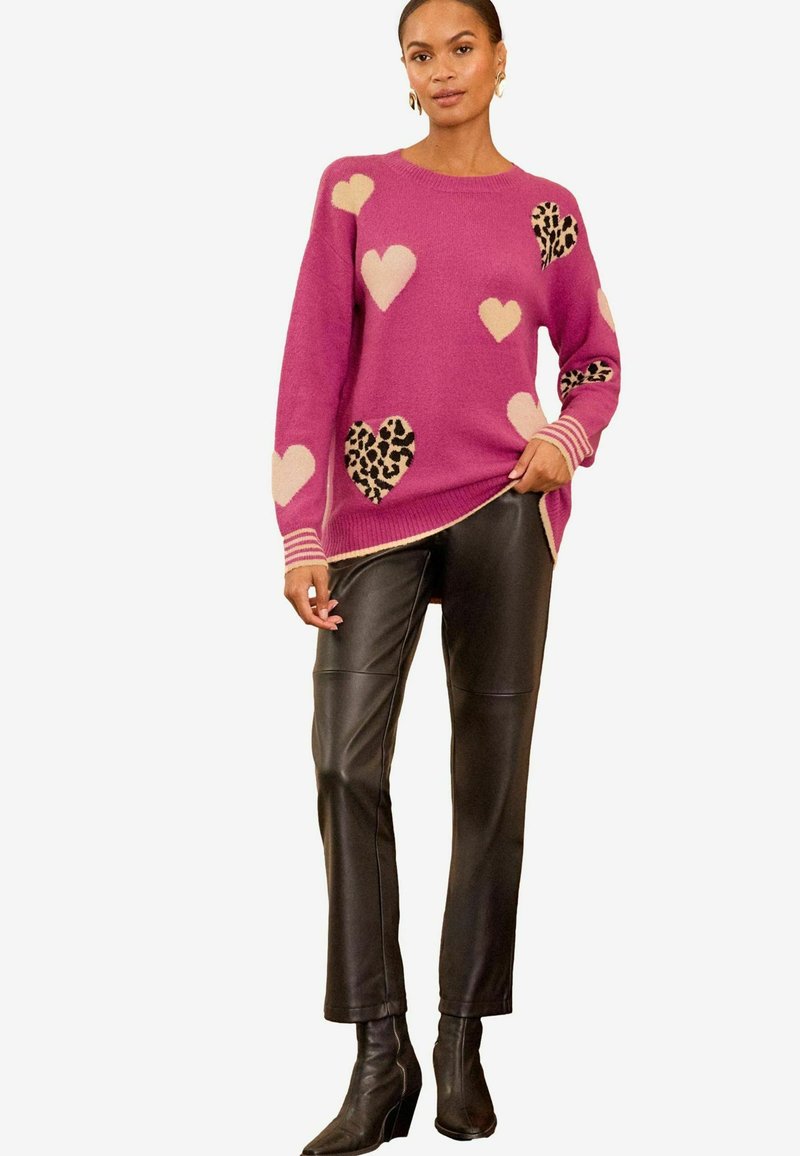 Love & Roses SUPER COSY CREW NECK - Stickad tröja - pink