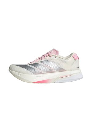 ADIZERO BOSTON 13 - Παπούτσια για τρέξιμο σε δρόμο - core white/silver-coloured metallic/clear pink