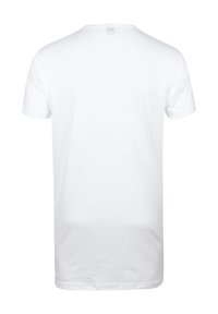 Witte korte mouwen t-shirt van katoen, met een klassieke ronde hals en een schone, ongeversierde achterkant.