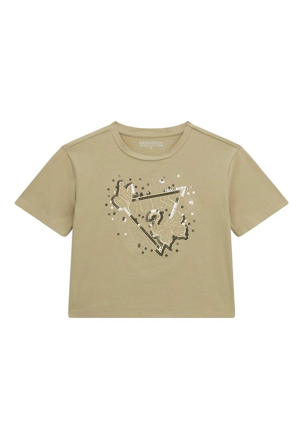 LOGO-DREIECK PAILLETTEN - T-Shirt print - grün