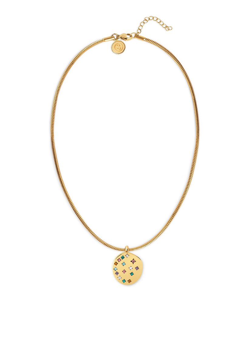 SINGULARU Collana Bling In Acciaio Placcato Oro 18kt Con Zirconi, Ciondolo Stella, Gioiello Donna