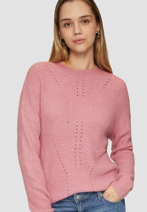 FLAUSCHIGER MIT AJOURMUSTER - Pullover - altrosa
