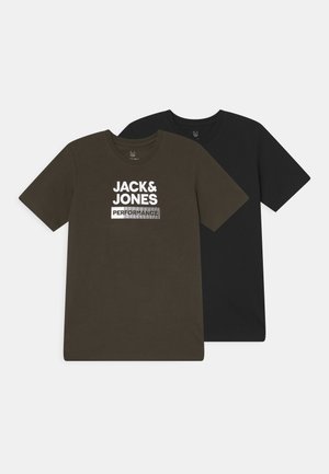 JCOZ SPORT LOGO TEE JNR 2 PACK  - T-shirts print - black/forest night