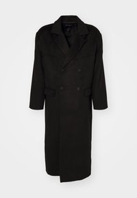 WIDE SHOULDER LONG TAILORED COAT - Manteau classique - black